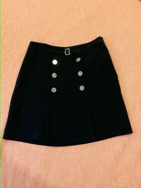 Mexx waist 31.5” Black-Button front A-Line Midi Skirt